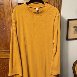 Old Navy Rib-Knit Cowl Neck Mustard Sweater Dress